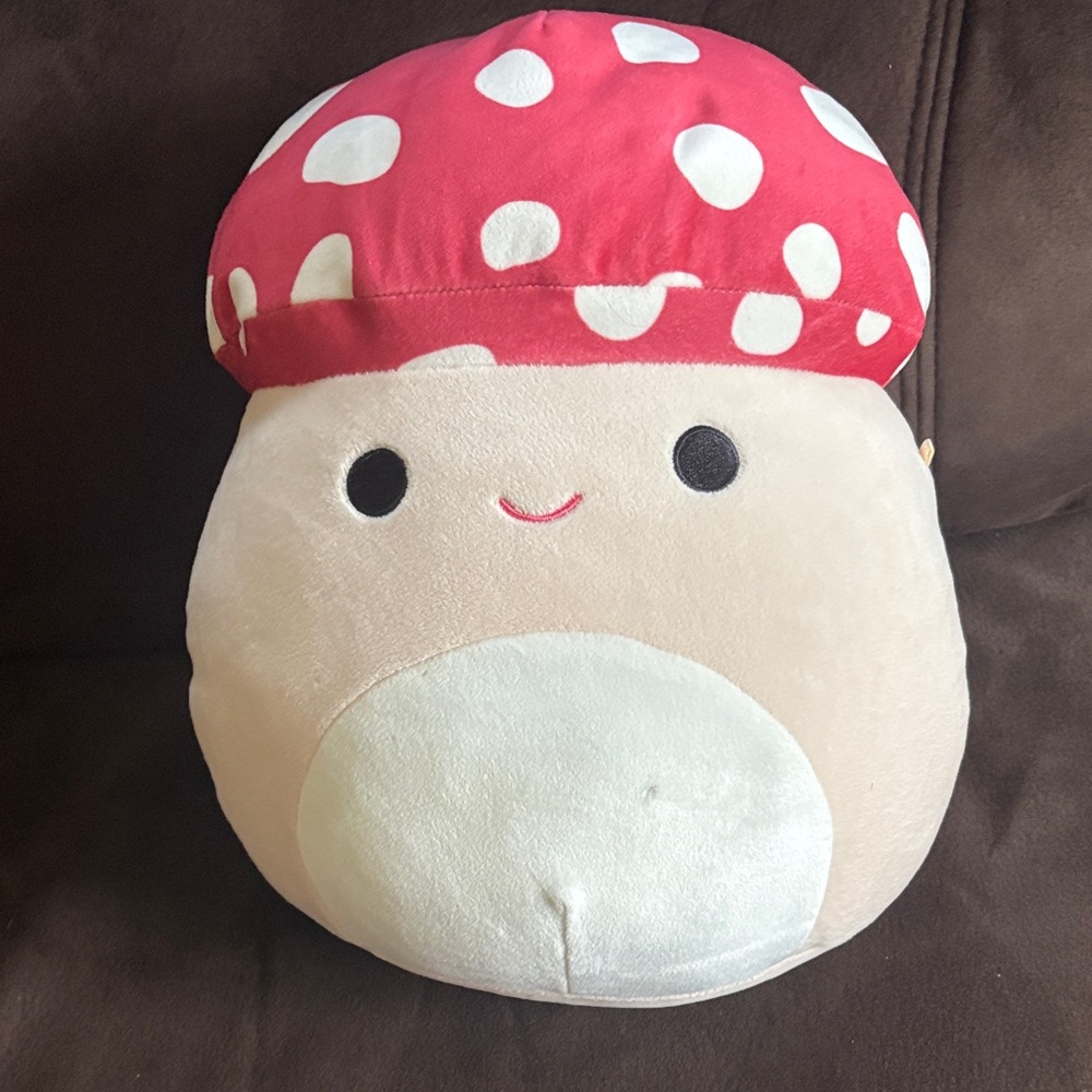 Squishmallows Red and Cream Mushroom Plush